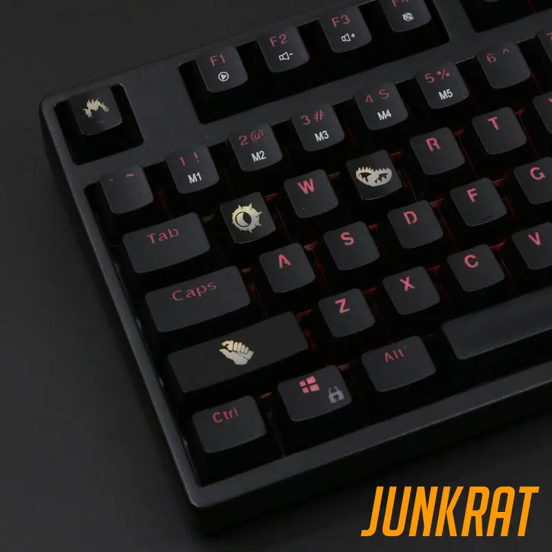 4 kpl/sarja näppäinsarjoja taustavalo OW näppäinsuojukset ABS kaiverrettu näppäinsuojus läpinäkyvä Overwatch-pelaajille Mekaaninen näppäimistö ANSI musta