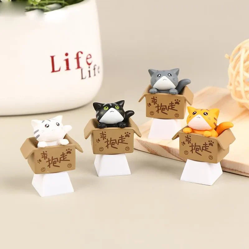 Personalización lindo gato Keycap Teclado mecánico Keycaps Artisan Anime Kawaii Keycap PBT Axis Cherry MX lindo gato Diy Key Cap