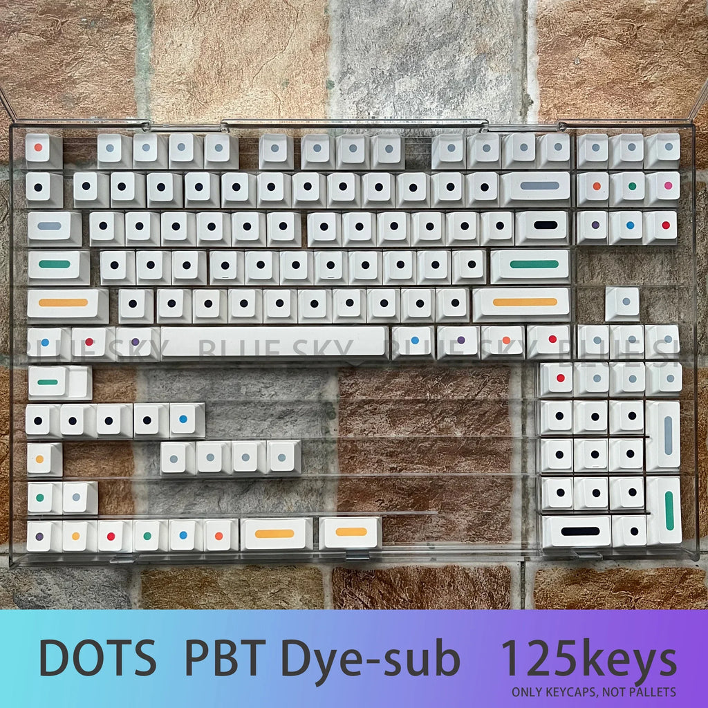 [Ir noliktavā] GMK Dots Keycaps Cherry profils PBT Keycap Dye Sublimation 125 Keys for MX switches Mehāniskā tastatūra
