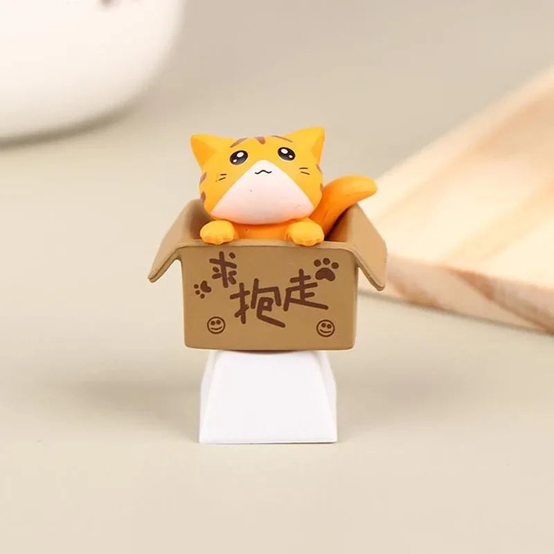 Personalización lindo gato Keycap Teclado mecánico Keycaps Artisan Anime Kawaii Keycap PBT Axis Cherry MX lindo gato Diy Key Cap